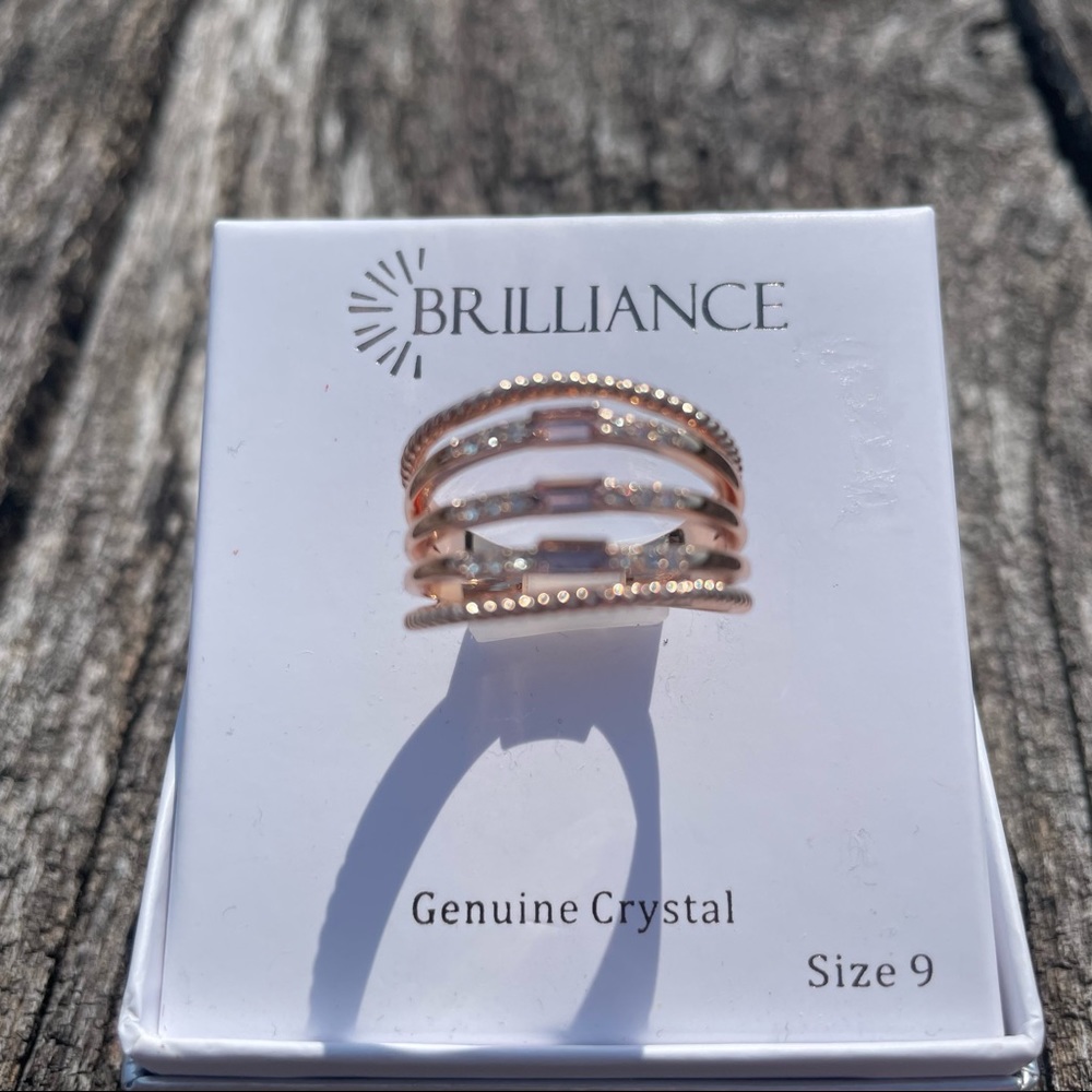 7, 8, 9 NWT brilliant genuine crystal rose gold plated ring - Picture 11 of 12